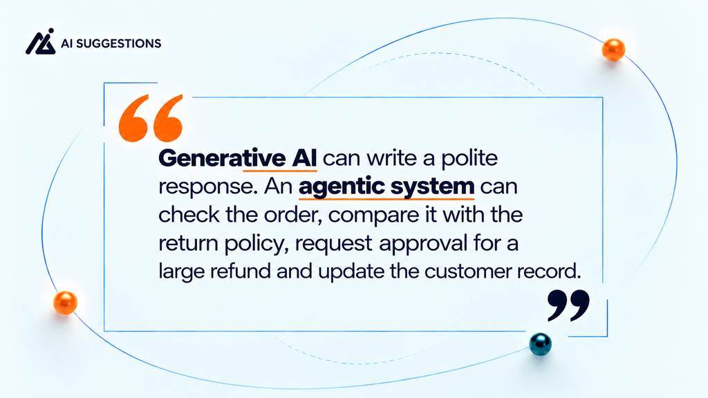 Agentic AI vs Generative AI difference